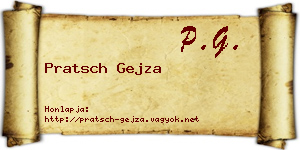 Pratsch Gejza névjegykártya